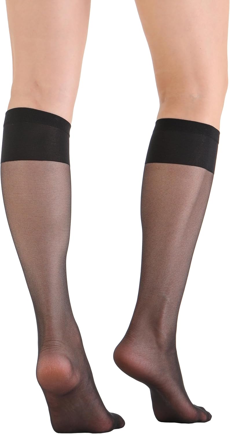 EVERSWE 6 Pairs Women's Sheer Knee High Stockings 15D - Image 5
